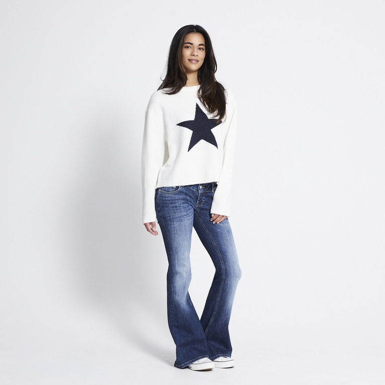 Crew-neck knit sweater "Aya"